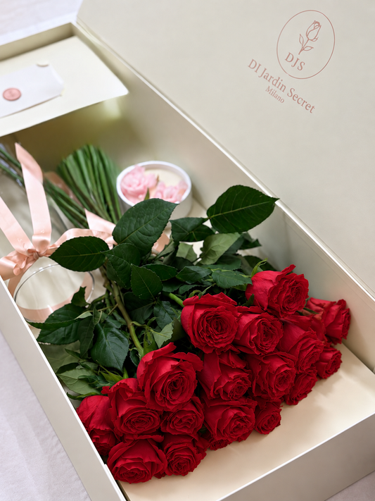 DI Jardin Secret Luxury Box – 15 Rose Rosse
